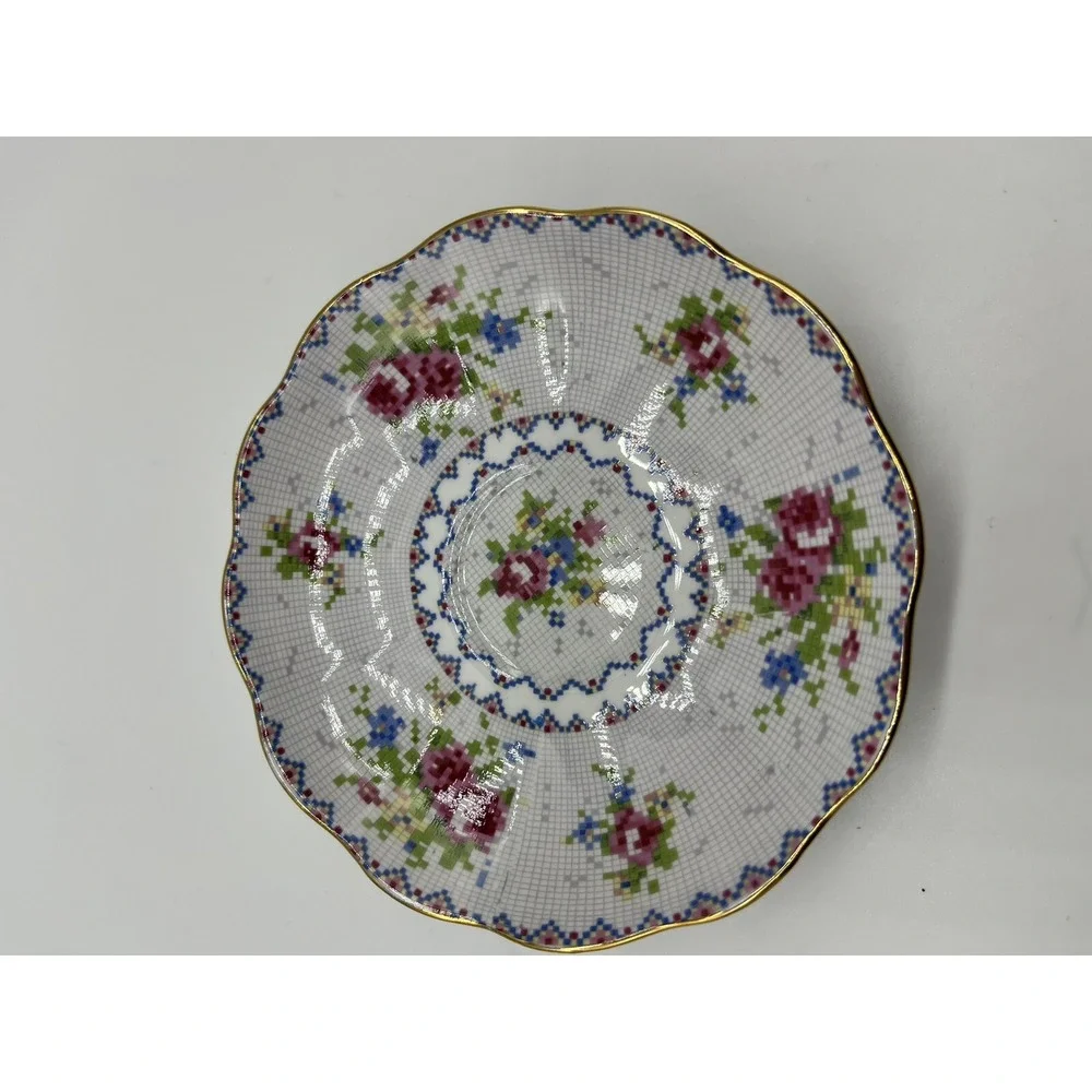 Vintage Royal Albert Petit Point China Small Demitasse Tea Cup & Saucer